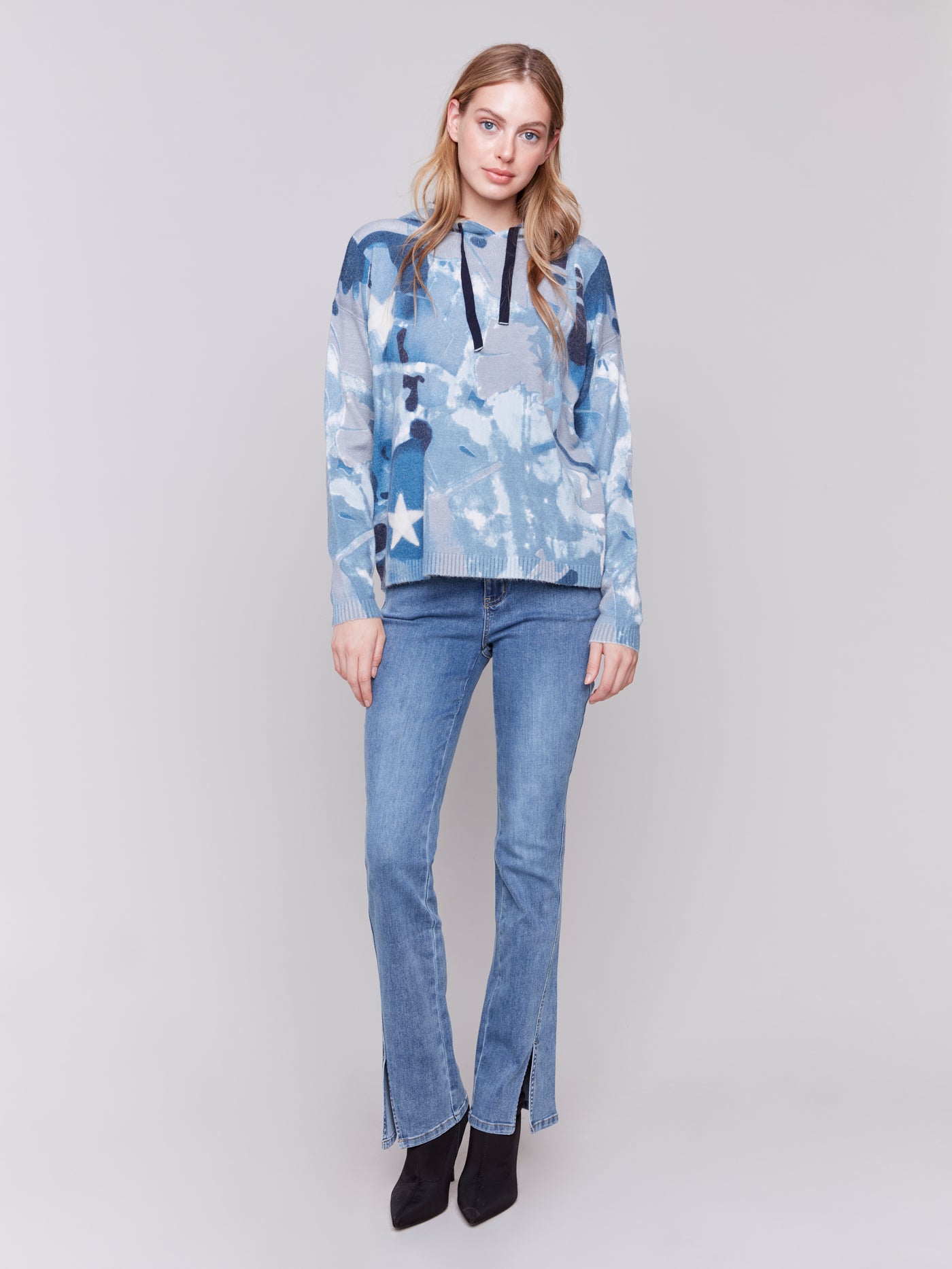 Charlie B Top - Tie Dye Hoodie - Blue /Multi