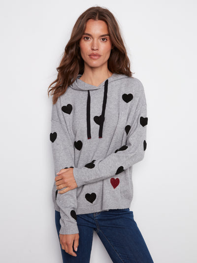 Charlie B Top - Heart Hoodie - Grey