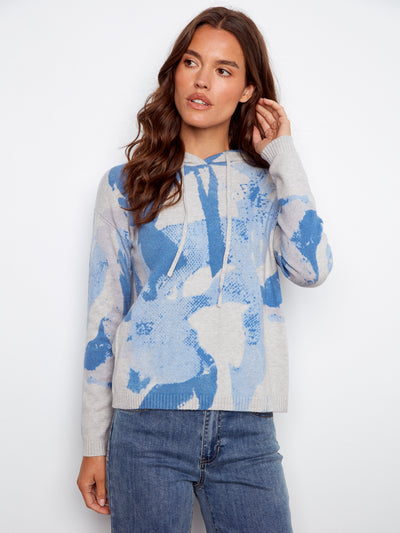 Charlie B Top - Abstract Hoodie -Blue