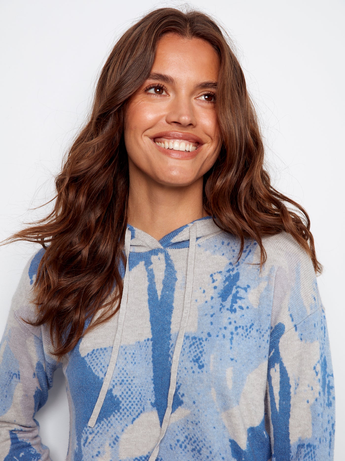Charlie B Top - Abstract Hoodie -Blue