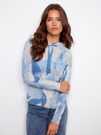 Charlie B Top - Abstract Hoodie -Blue