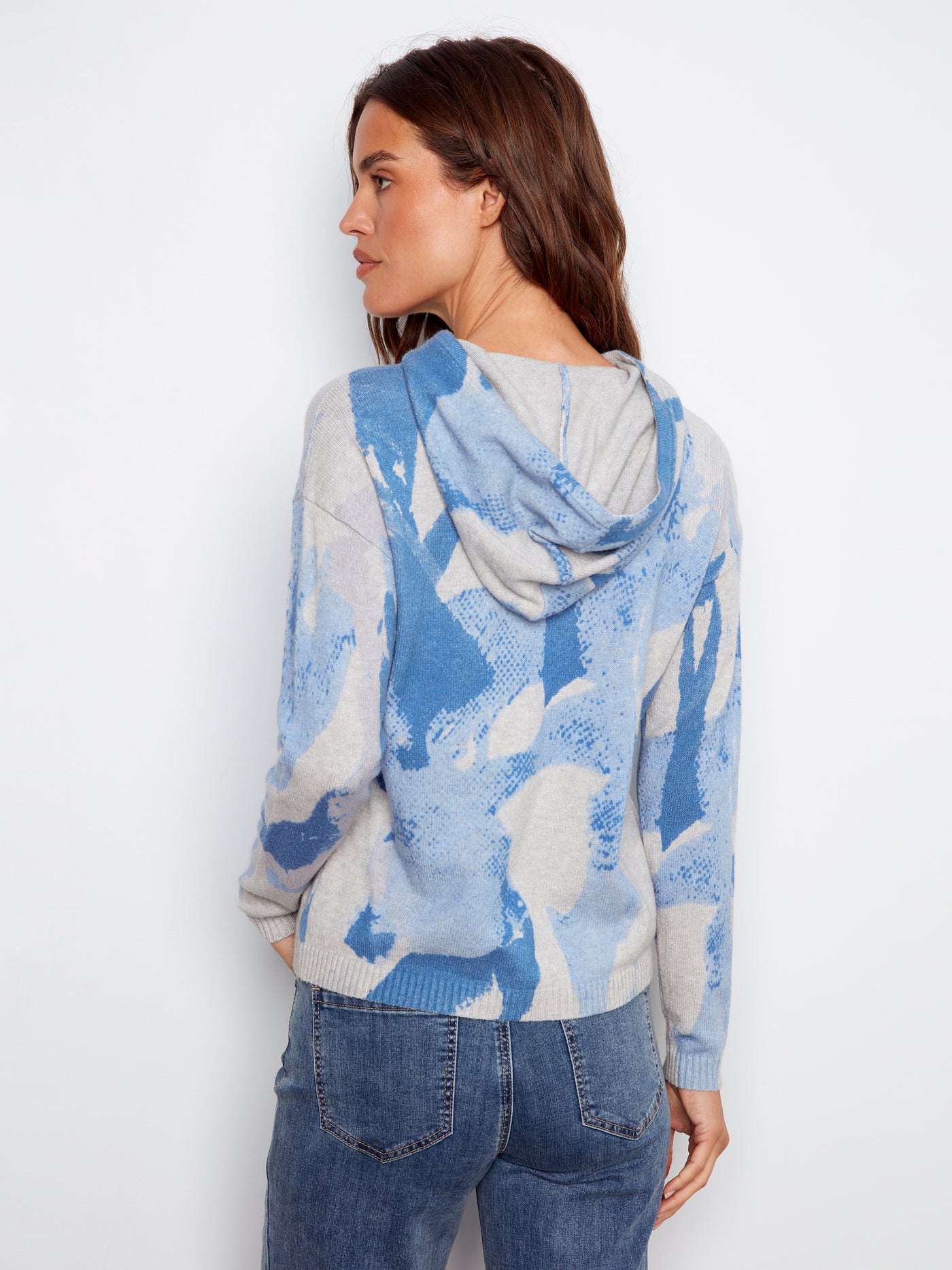 Charlie B Top - Abstract Hoodie -Blue