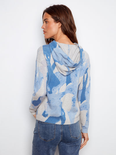 Charlie B Top - Abstract Hoodie -Blue