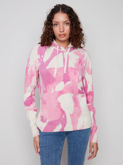 Charlie B Top - Abstract Hoodie - Pink