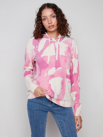 Charlie B Top - Abstract Hoodie - Pink