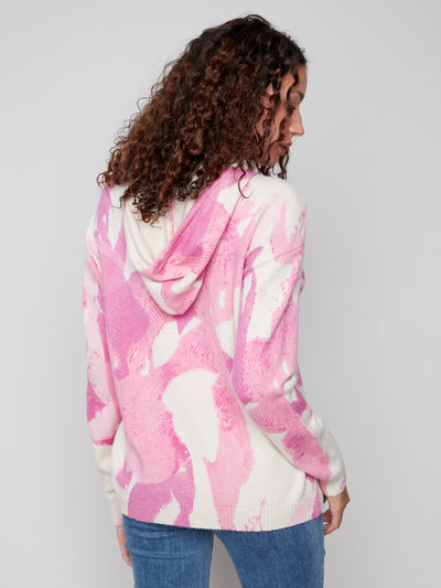 Charlie B Top - Abstract Hoodie - Pink