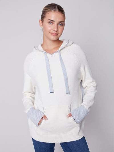 Charlie B Top - Stitch Hoodie - Ecru