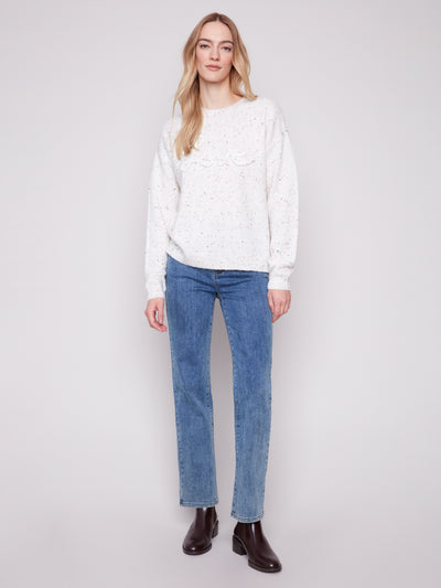 Charlie B Top - Love Sweater - Ecru