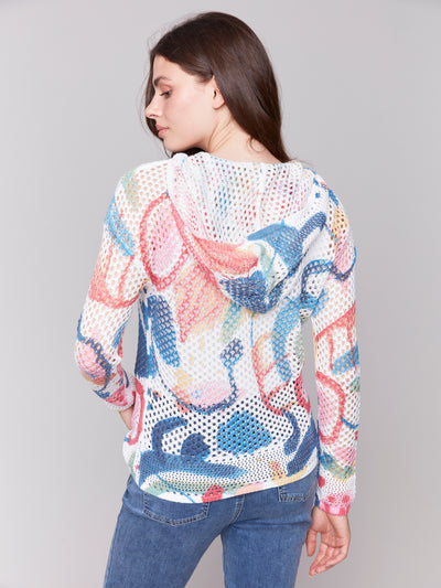 Charlie B Top - Crochet Hoodie - Abstract