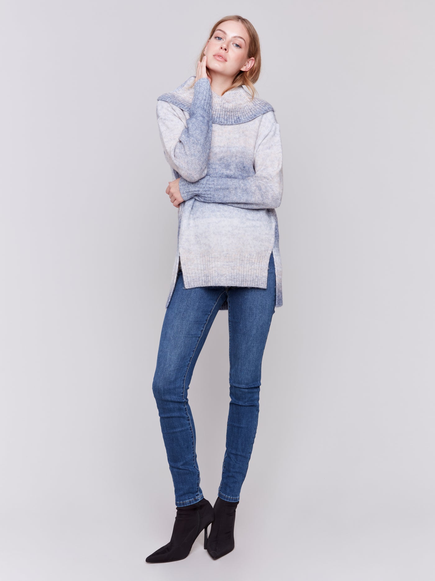 Charlie B Top - Cowl Neck Tunic - Frost