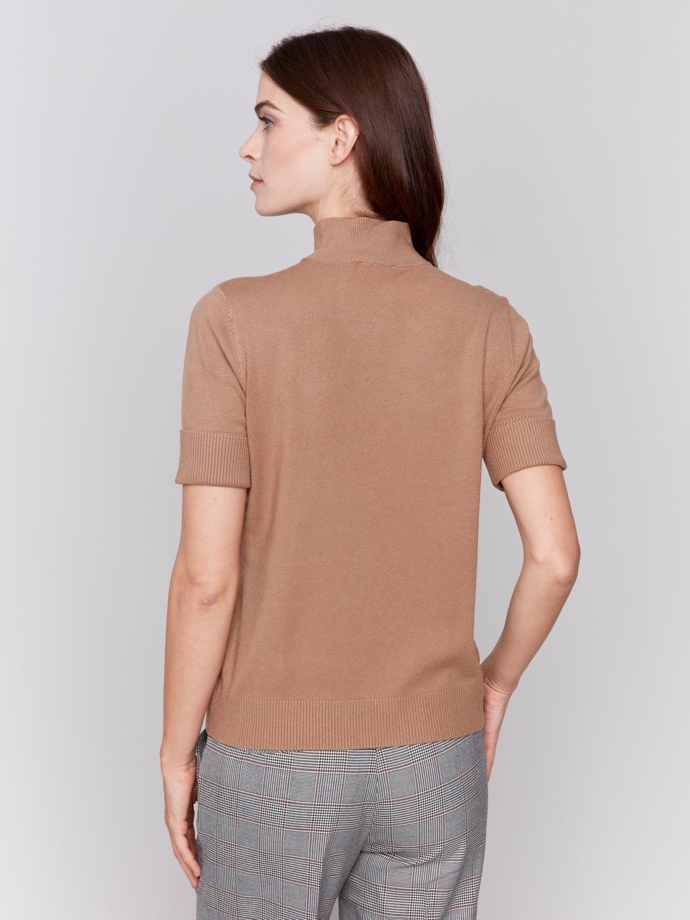 Charlie B Top - Mock Neck Knit - Truffle