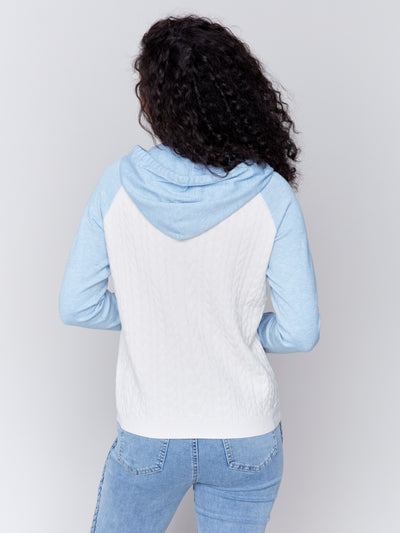 Charlie B Top - Two Tone Hoodie - Frost