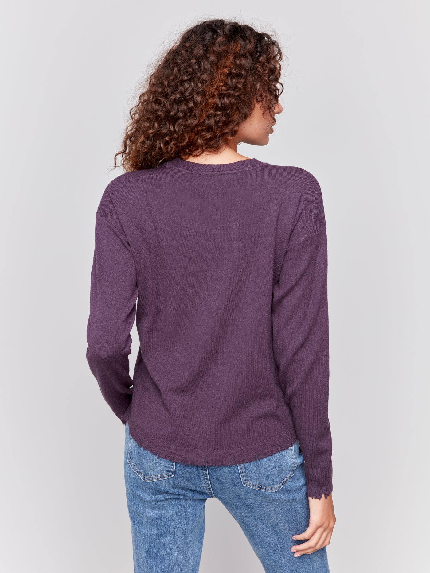 Charlie B Top - Ragged Hem - Plum