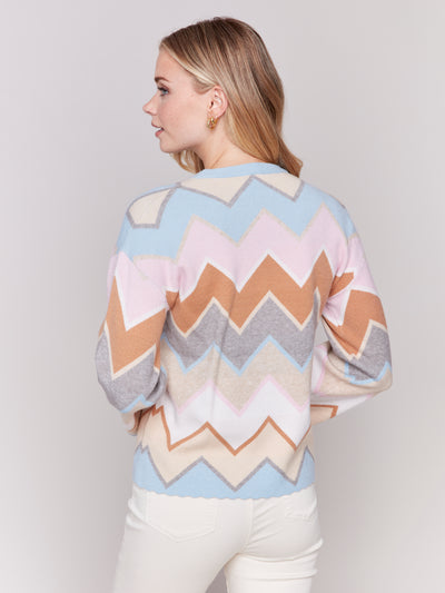 Charlie B Top - Chevron Sweater - Candy