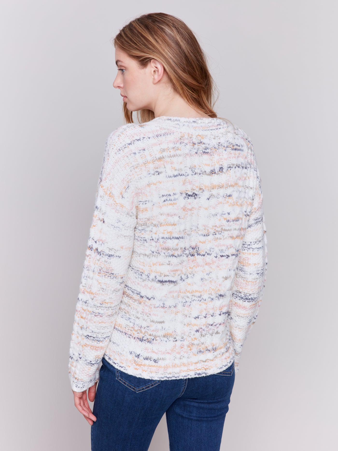 Charlie B Top - Cable Knit - Ecru /Multi