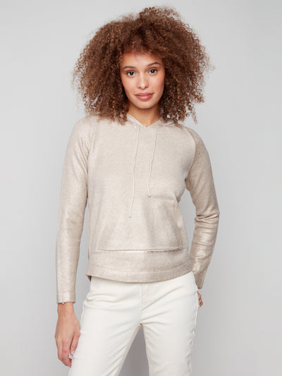 Charlie B Top - Plushy Hoodie - Champagne