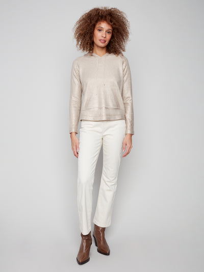 Charlie B Top - Plushy Hoodie - Champagne