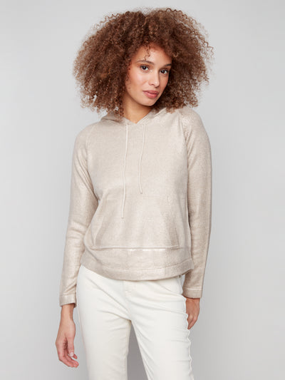 Charlie B Top - Plushy Hoodie - Champagne