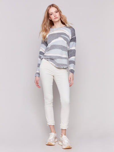 Charlie B Top - Reversible Sweater - Denim Print