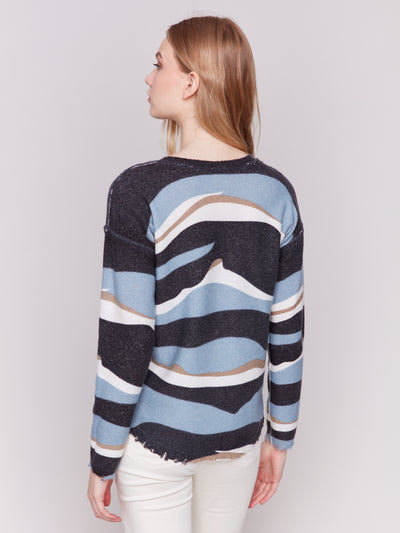 Charlie B Top - Reversible Sweater - Denim Print