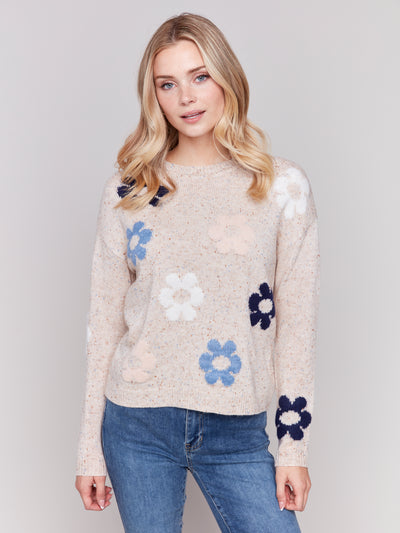 Charlie B Top - Flower Power - Truffle