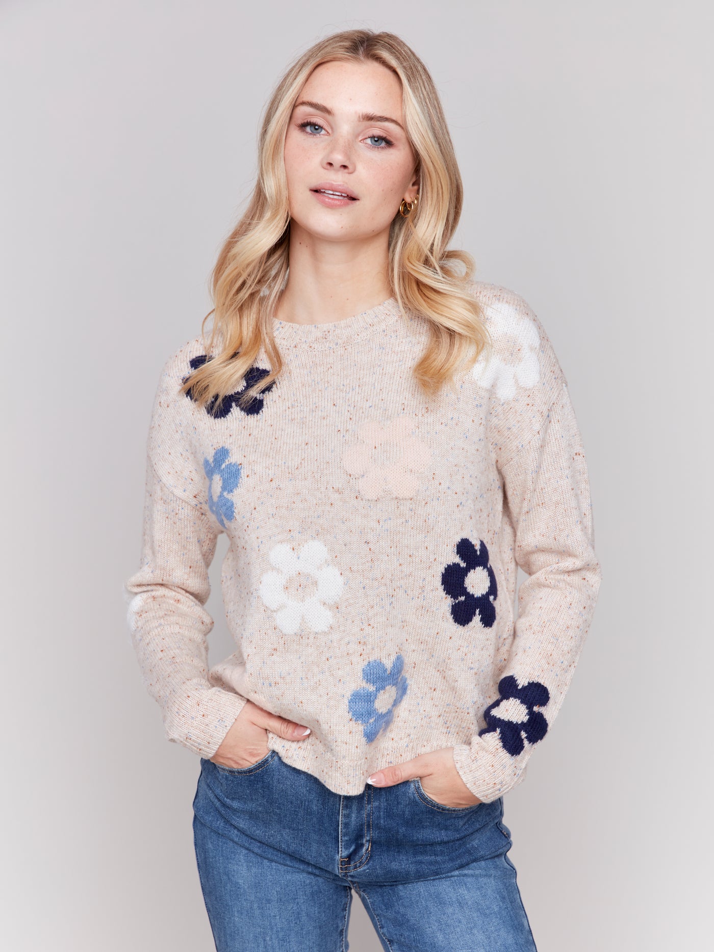 Charlie B Top - Flower Power - Truffle