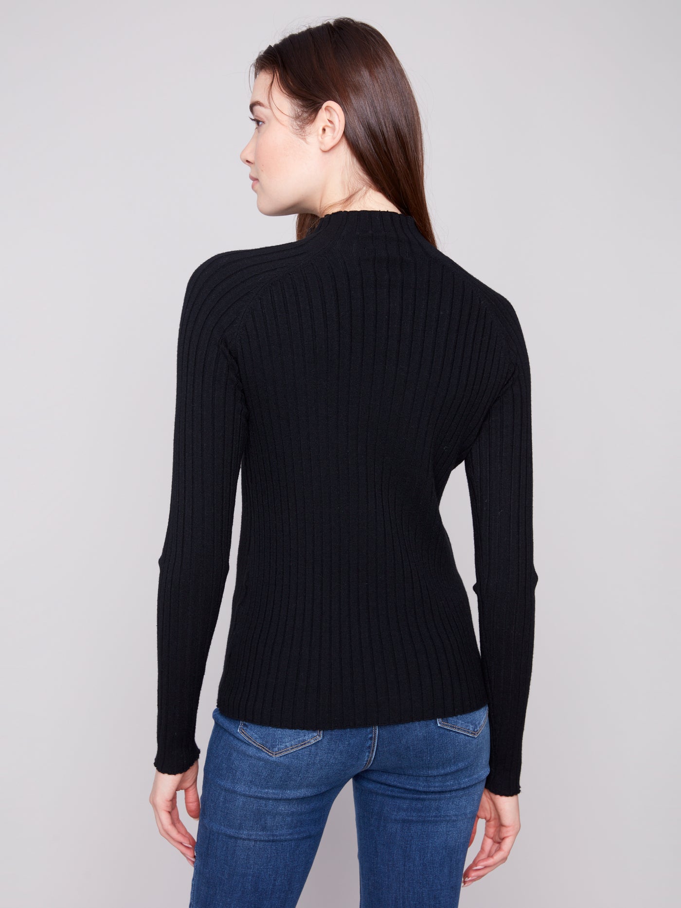 Charlie B Top - Ribbed Knit - Black