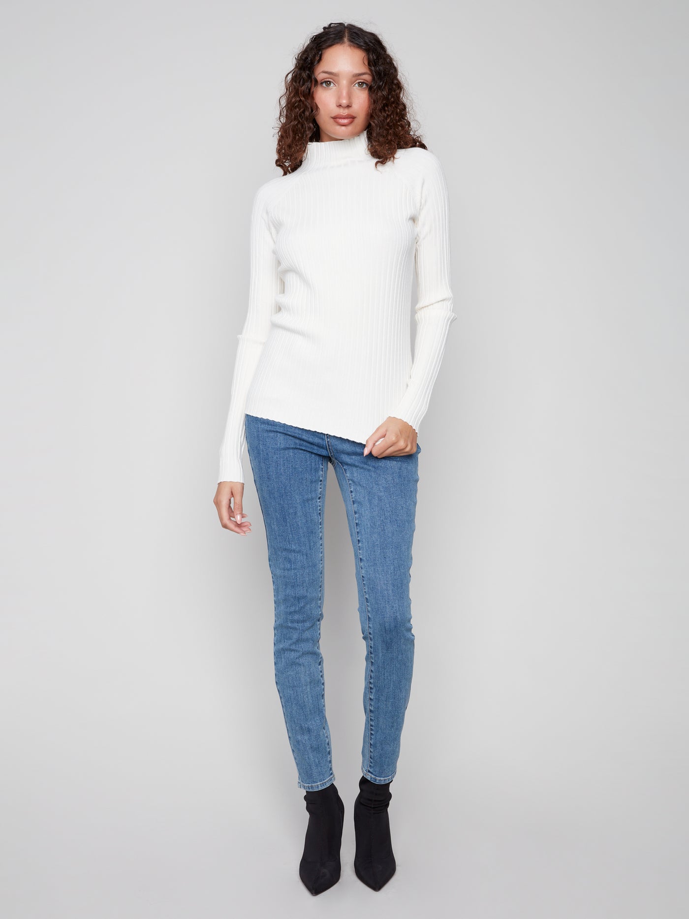 Charlie B Top - Ribbed Knit - Ecru