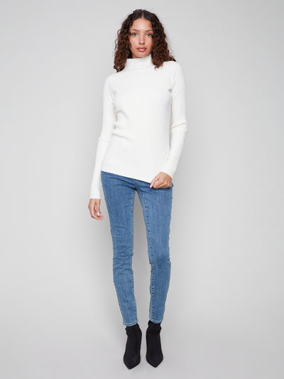 Charlie B Top - Ribbed Knit - Ecru