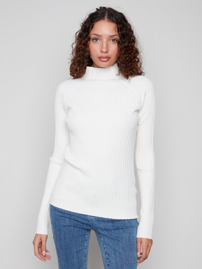 Charlie B Top - Ribbed Knit - Ecru