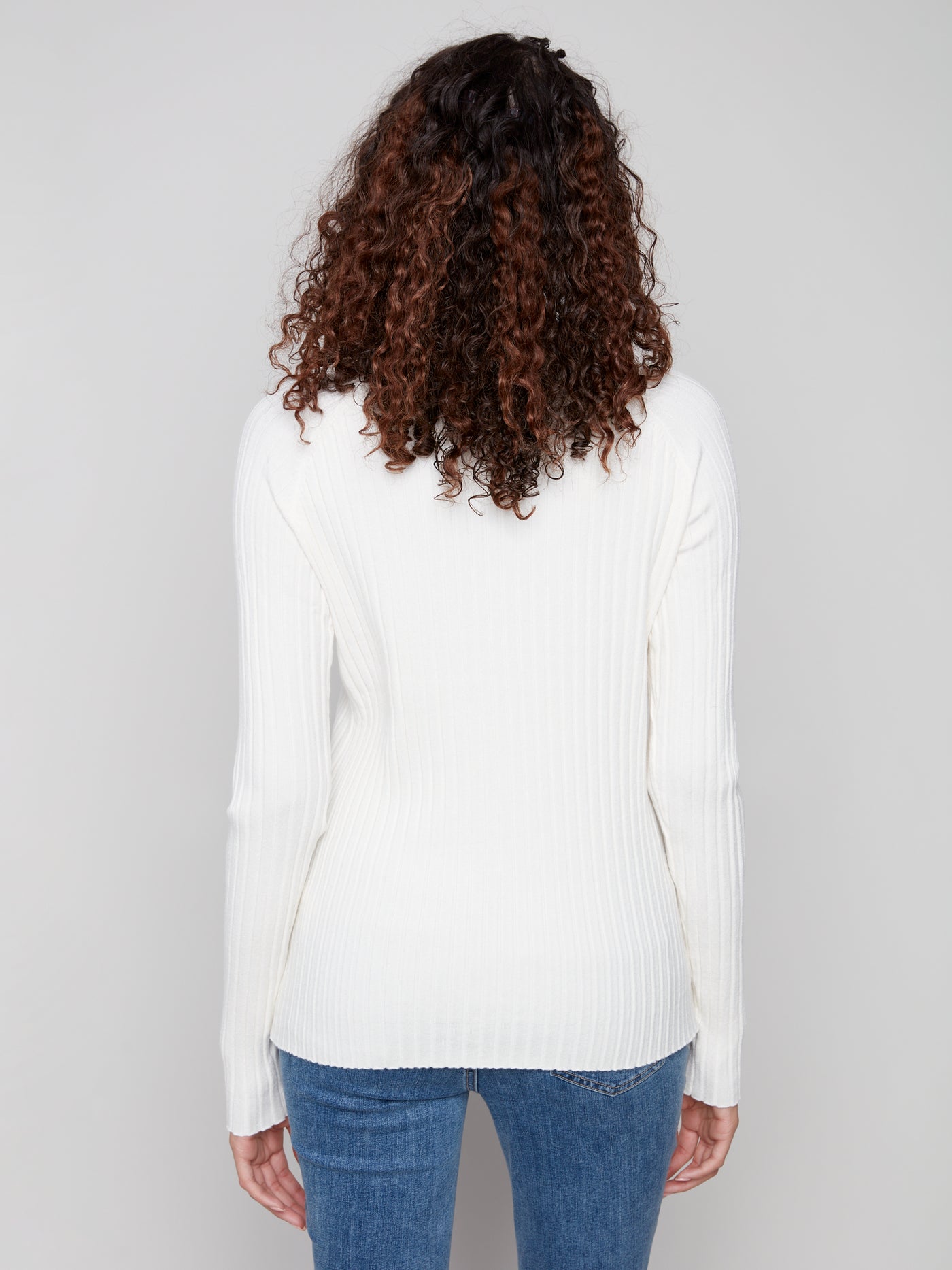 Charlie B Top - Ribbed Knit - Ecru