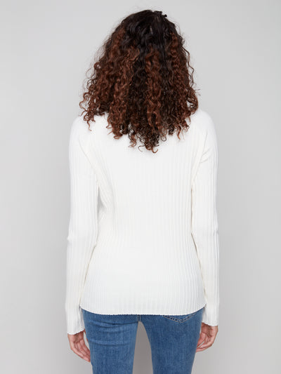 Charlie B Top - Ribbed Knit - Ecru