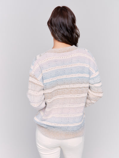 Charlie B Top - Ombre Vee Knit - Frost