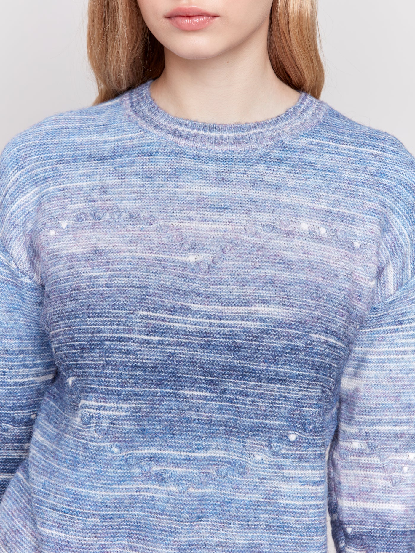 Charlie B Top - Space Dye Sweater - Blue