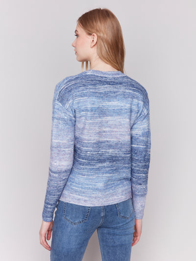 Charlie B Top - Space Dye Sweater - Blue