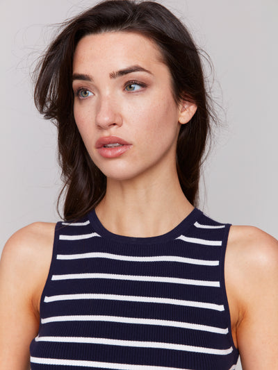 Charlie B Top - Striped Tank - Navy