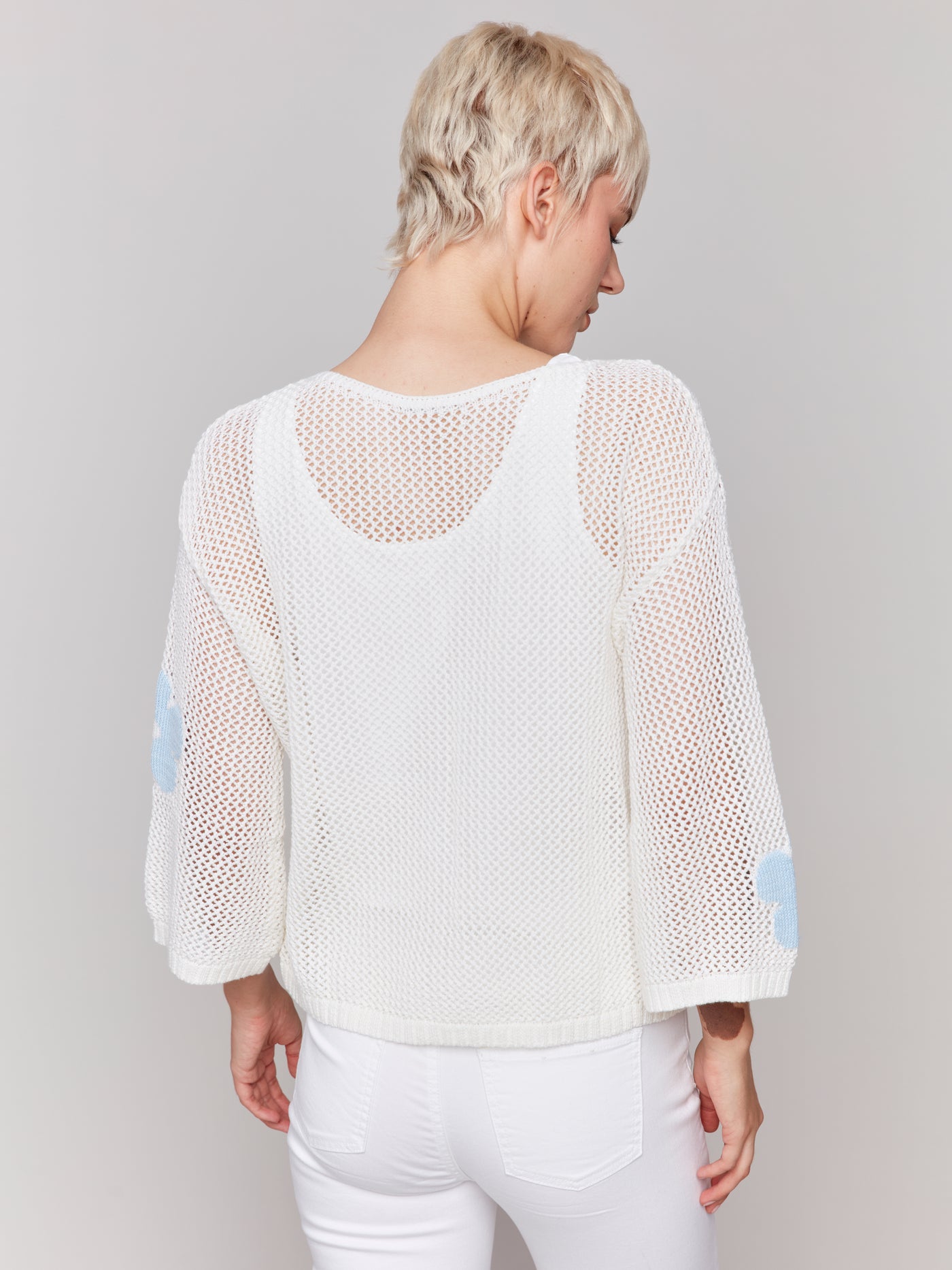 Charlie B Top - Crochet Sweater - White