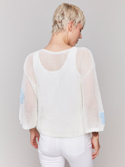 Charlie B Top - Crochet Sweater - White