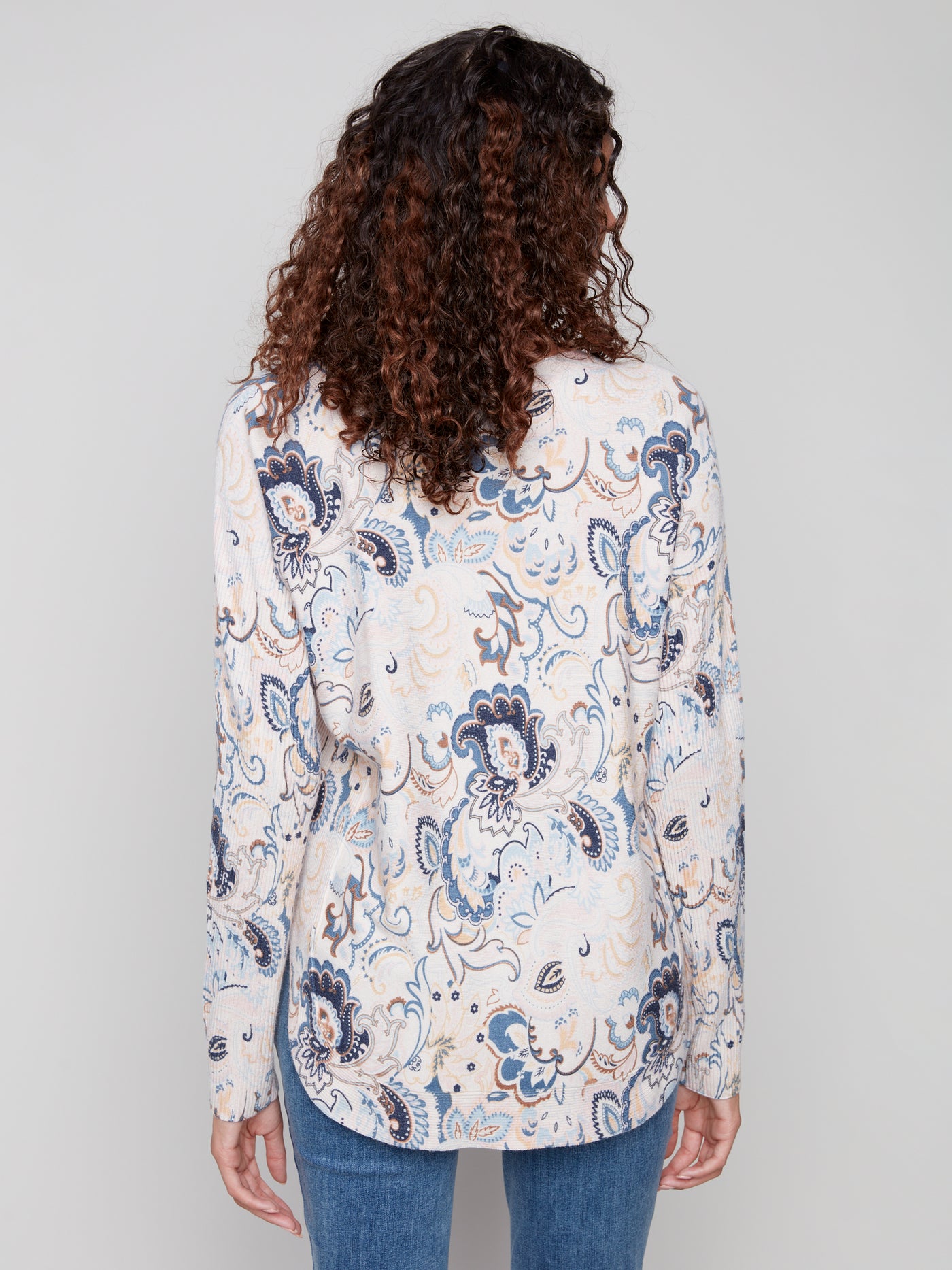Charlie B Top - Printed Sweater - Blush