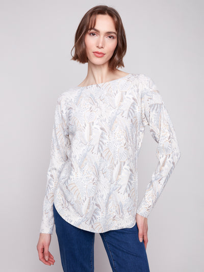 Charlie B Top - Printed Sweater - Foliage
