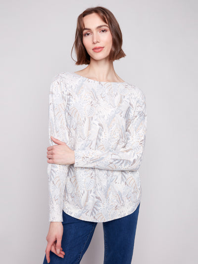 Charlie B Top - Printed Sweater - Foliage