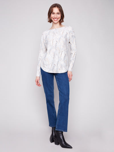 Charlie B Top - Printed Sweater - Foliage