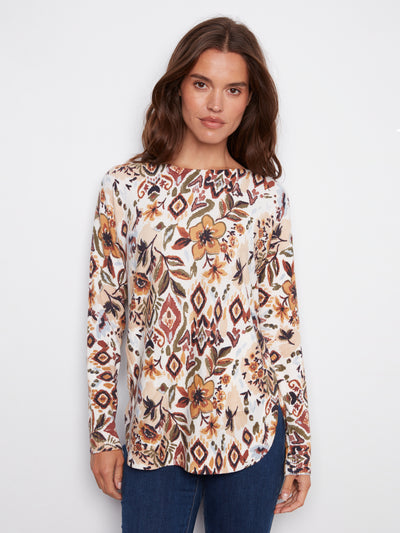 Charlie B Top - Printed Sweater - Jacobean