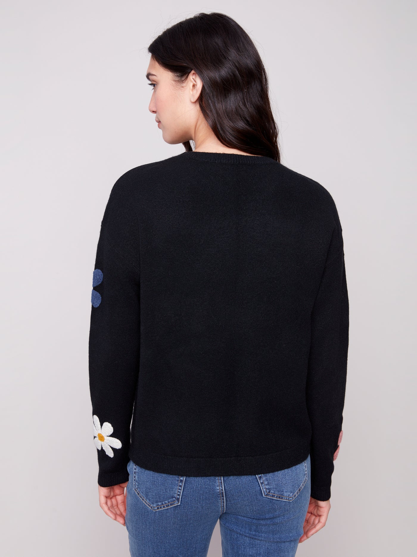 Charlie B Top - Flower Power - Black