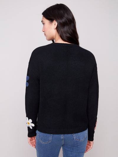 Charlie B Top - Flower Power - Black