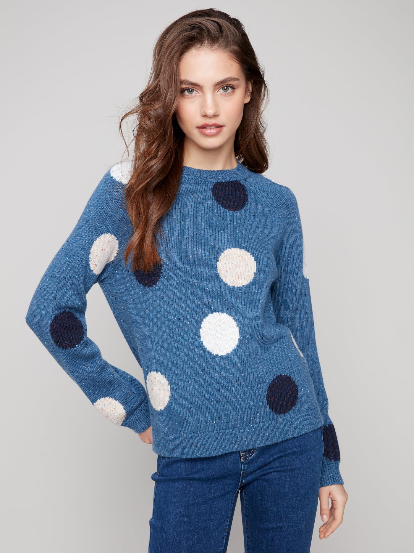 Charlie B Top - Polka Dot Sweater - Oxford