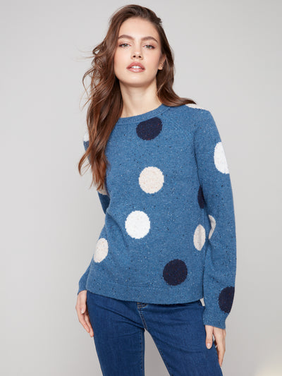 Charlie B Top - Polka Dot Sweater - Oxford