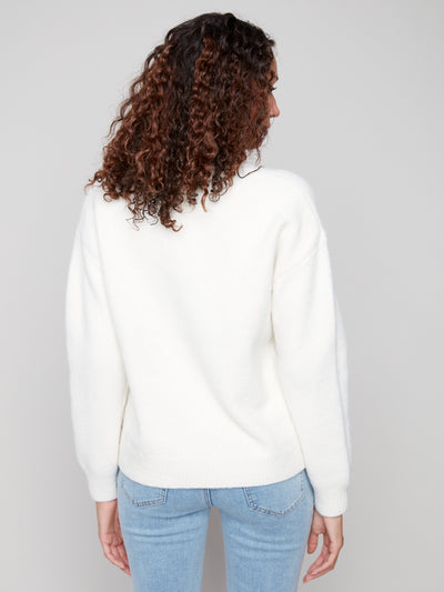 Charlie B Top - Cherry Sweater - White