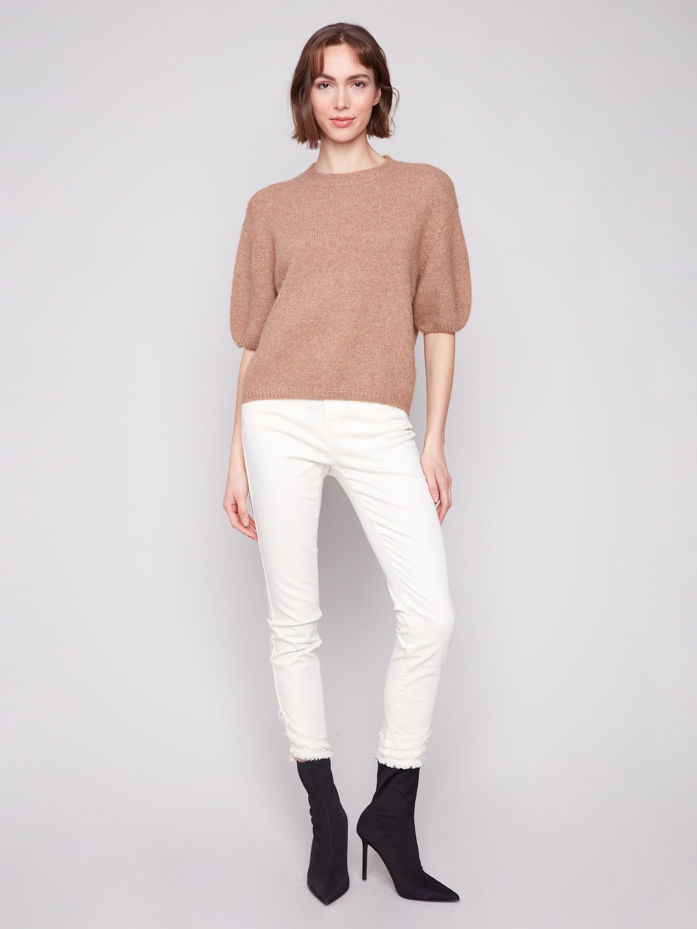 Charlie B Top - 3/4 Sleeve Knit - Sesame