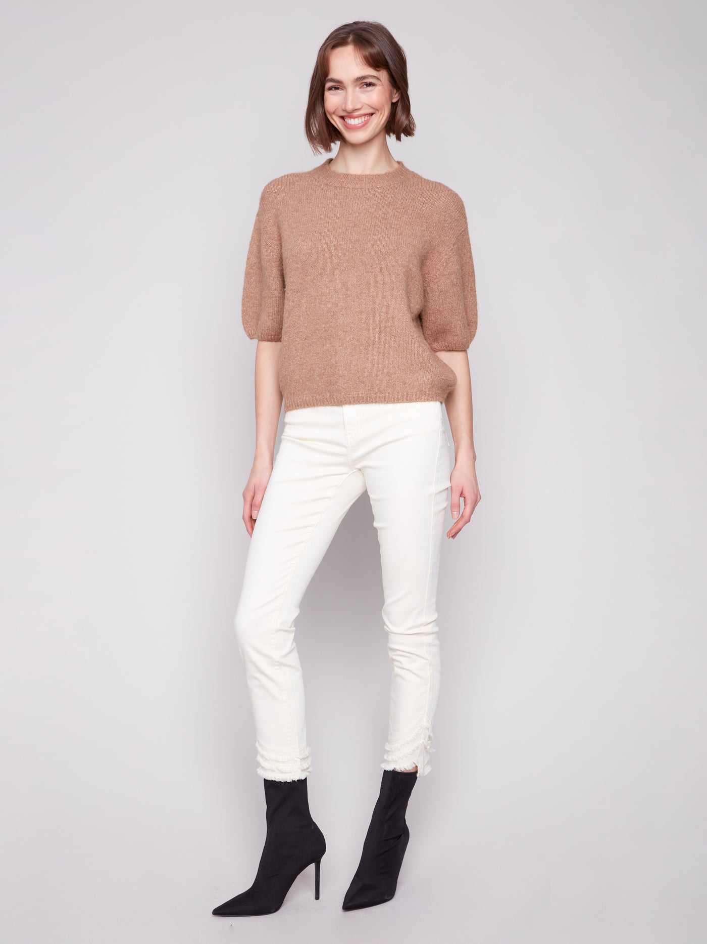 Charlie B Top - 3/4 Sleeve Knit - Sesame